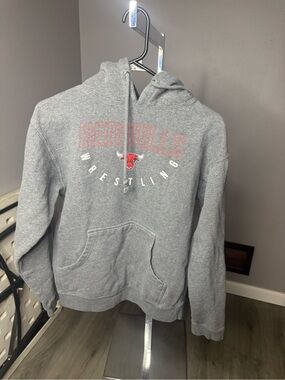 Red Bulls Wrestling Gray Kids Hoodie with Logo